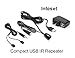 Inteset USB IR Repeater- Extender- Receiver with 2-Head Emitter and Power Supply for Cable Boxes, STB's & A/V Devices