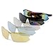 Sireck Sports Sunglasses + 5 Lenses - Polarized - Adult Unisex - Smoked - Polycarbonate Lenses - Full Rim Plastic Frame - Abrasion Resistant, Lightweight, Polarized - Golf, Hiking, Fishing, Cycling