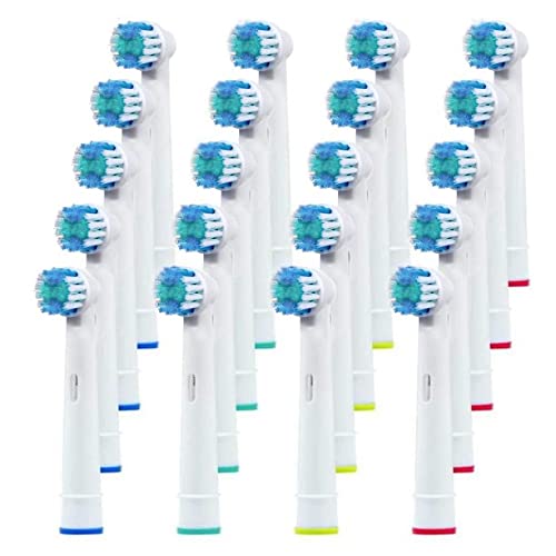 KAV PLUS 20 Pcs Oral B Compatible Electric Toothbrush Heads – Replacement Brush Heads for Most Oral B Electric Toothbrushes, Deep & Precise Cleaning for Plaque Removal & Gum Care (White, 20 Heads)