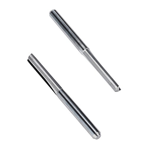 HQMaster 1/8" Shank Double Edged Straight Router Bits Straight End Mill Milling Cutter 2 Flutes CNC Cutting Tungsten Steel Straight Slot Bit CEL 17mm, Pack of 10