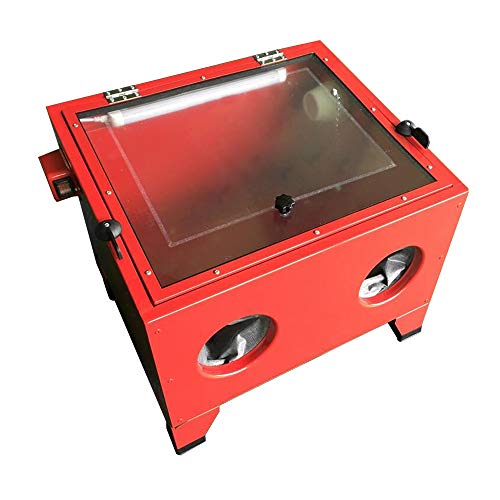 25 Gallon Bench Top Air Sandblasting Cabinet Sandblaster Blast 40-80PSI/5CFM Large Cabinet Red - Thumbnail 2