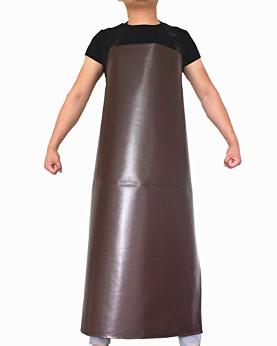 Ulove Prs Protective Work Aprons, Waterproof Aprons for Adults with Neck Adjustable Ultra Lightweight, Utility Apron,Water and Oil Resistant (Coffee)