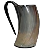 5MoonSun5's VIKING DRINKING HORN MUG Handcrafted Ox Cup Goblet - Drink Mead & Beer Like Game of Thrones With This Large Ale Stein - A Perfect Present For Real Men (HBN-VC)