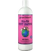 earthbath, Ultra-Mild Wild Cherry Puppy Shampoo - Extra Gentle & Tearless Dog Shampoo, Made in USA, Deodorizing Dog Wash, Cru