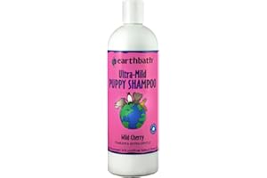 earthbath, Ultra-Mild Wild Cherry Puppy Shampoo - Extra Gentle & Tearless Dog Shampoo, Made in USA, Deodorizing Dog Wash, Cruelty Free Puppy Supplies, Shampoo for Smelly Dogs - 16 Oz (1 Pack)