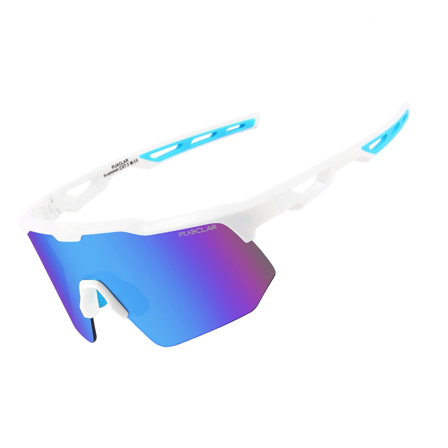 PUKCLAR Cycling Sunglasses for Men Women TR90 Lightweight Frame Mens Bike Sun Glasses with UV400 Protection for Cycling Skiing Driving Motorcycle