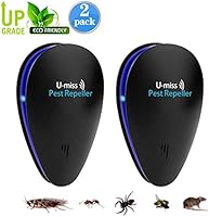 U-MISS Ultrasonic Pest Mosquito Repellent Plug Control EverPest - Professional Home (2 Pack) Electronic Indoor Repeller - Repels Away Fleas, Bugs, Rodents, Roaches, Mice, Insect, Ants, Spiders, Rats