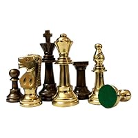 StonKraft Collector Edition Brass Chess Pieces Pawns Chessmen Chess Coins Figurine Pieces (3" Staunton)