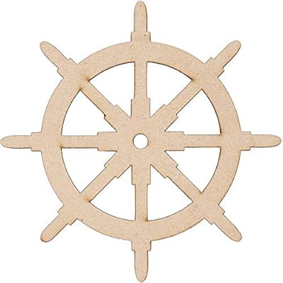 24 Pieces Unfinished Nautical Wood Cutouts for Crafts, Wooden Sailboat, Mermaid, Anchor, Ship Wheel for DIY Projects 41HStcCCj0L
