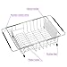 iPEGTOP Expandable Multifunctional Dish Drying Rack, Over The Sink, in Sink Or On Counter Dish Drainer Rack Organizer Shelf with White Utensil Silverware Holder, Rustproof Stainless Steel