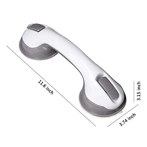SUPOW Bathroom Grab Bar, Strong Suction Shower Handle & Bathroom Balance Bar Anti-slipping Suction Cup Support Assist Handle Grip Hand Rail Helping Tool Wall Mount for Elderly & Children (Grey) - Thumbnail 5
