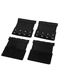 uxcell Lady Dual Row 4 Hooks Stretch Bra Strap Extenders 4pcs Black