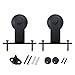 SMARTSTANDARD Sliding Barn Door Hardware Hangers 2pcs (Black) (T Shape Hangers)