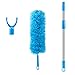 CNDREAM Telescopic dust Collector - Blue Feather Duster with Telescopic Rod, Professional Cleaning Ceiling Fan, Cathedral, Ceiling, Spider Web, TV and Furniture, Microfiber dust Collector