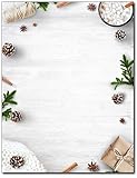 Minimal White Christmas Holiday Stationery - 80 Sheets - Great for Flyers, Invitations, or Letters