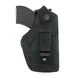 Creatrill Suede Leather Inside The Waistband Holster | Fits M&P Shield 9mm, .40, .45 Auto / GLOCK 26 27 29 30 33 42 43 / Ruger LC9 / Springfield XD, etc| Gun Concealed Carry IWB Holster