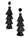 New Trend Beautiful Stud Black Tassel Earrings for Women Set, Cute earrings for graduation pom and everyday wear (Black)