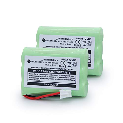 GEILIENERGY 3.6V 900mAh NI-MH Replacement Battery for Motorola MBP33 MBP36 MBP33S MBP36S MBP-33S MBP-36S MBP33BU MBP33P MBP35 MBP36PU MBP41 MBP43 MBP18 CB94-01A Baby Monitors(2-Pack)