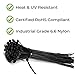 500x Black Zip Ties | Self-Locking Cable Ties | 4