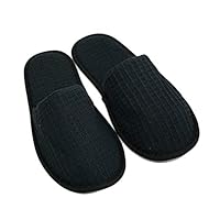 ZPPLD Slippers Waffle Closed Toe Slippers Anti-Slip Soft Bottom Hospitality Slippers Washable-5 Pairs,Black