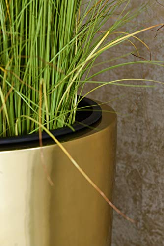 Vivanno Pflanzkübel Pflanzgefäß Blumenkübel Fiberglas City Gold Metallic - 100x47 – Bild 4