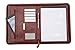 Professional Business Portfolio Padfolio Organizer With iPad Mini or Tablet Holder, Zipper, Paper Pad, Card Holders, Pen Holder, Briefcase Style Retractable Handles - Brown