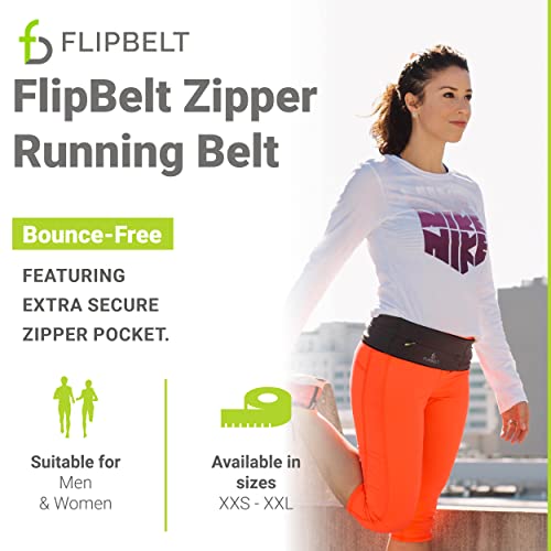 FlipBelt Zipper Running Belt, Waist Pack for Fitness and Running