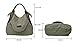 xiaoxiongmao Large Pocket Casual Women's Shoulder Cross body Handbags Canvas Leather Bags Army green