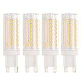 Bogao G9 Base 88-SMD 2835 8W LED Light Bulb, 600-700LM, Equivalent to 70W Halogen Lamp Replacement, AC 110V-130V, 360 Omni-direction Beam Angle, Non-dimmable 3000K (4 Pack warm White)