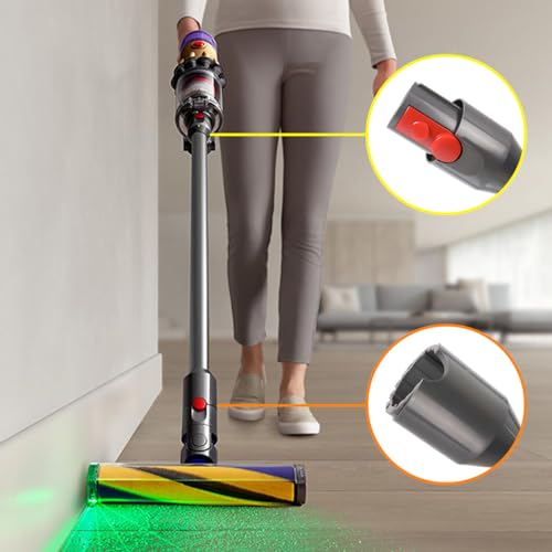 Cleptorize Telescopic Hose for Dyson V12 Detect Slim Vacuum Cleaner, Hard Extension Hose with Quick Coupling Replacement, 74cm (Grey)