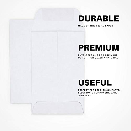 Coin Envelopes 1, Mini Envelopes, Seed Envelopes, Premium White and