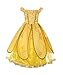 ReliBeauty Girls Princess Belle Costume Belted Dress Up, Yellow, 7
