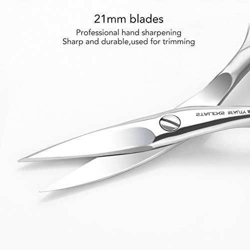 Professional Manicure Scissors, MANLI Surgical Stainless Steel Cuticle Nail Scissors, Beauty Grooming Kit for Nail, Eyebrow, Eyelash