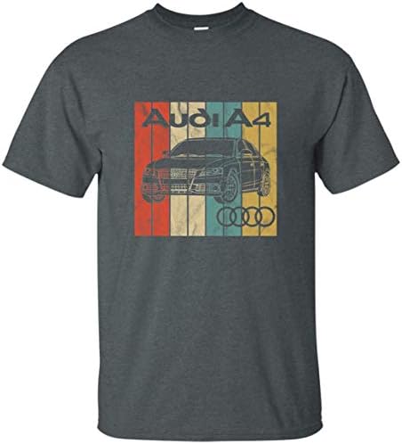 Men's Audi A4 T-Shirt Retro German Performance Sports Car Faded Worn Graphic Tee