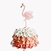 Glitter Pink Fine Feather Aloha Flamingo Baby Birthday Party Cake Topper