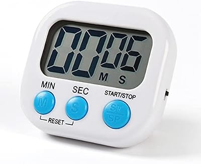 Houdian Digital Kitchen Timer Magnetic Backing Stand White 99:59 Count Up/Down