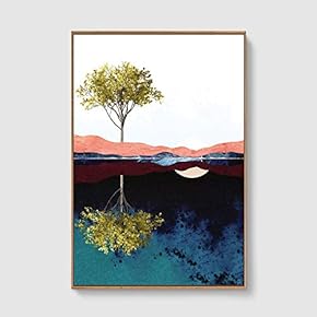 Framed Canvas Home Artwork Decoration Nordic Style Abstract Color Canvas Wall Art for Living Room, Bedroom - 16x24 inches