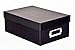 Decorative photo storage box with lid and label (Black)