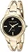 Anne Klein Women's AK/2628BKGB Diamond-Accented Gold-Tone Open Bangle Watch