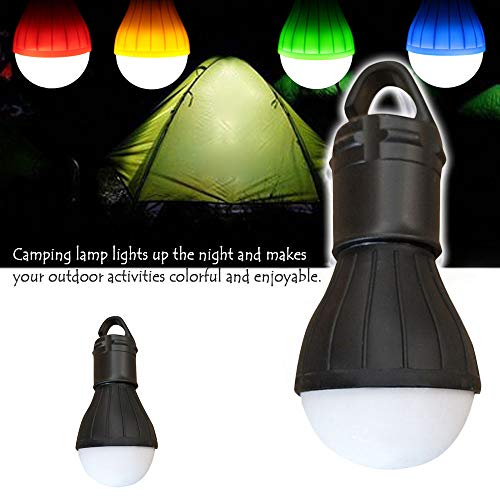 LED Camping Lamp, 2Pcs Outdoor Emergency LED Lamp Camping Tent Fishing Lantern Hanging Light (Black)