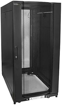 Startech Com 25u Server Rack Cabinet 4 Post Adjustable Depth 7 35 Locking Vented Mobile Rolling Network Data It Equipment Enclosure W Casters Hook Loop Dell Poweredge Hp Proliant Rk2537bkm Amazon Sg Electronics