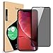 Privacy Screen Protector for iPhone 11/iPhone XR - ICHECKEY 4D Curved Anti-Spy Anti-Peeping Tempered Glass Screen Film for iPhone 11/iPhone XR, 6.1 Inch