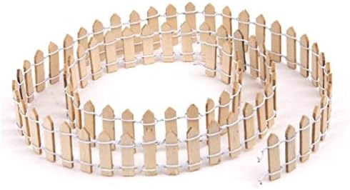 100cm3cm Miniature Small Wood Fence DIY Dollhouse Fairy Garden Micro Plant Pot Decor Bonsai Terrarium Ornament