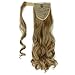 Wrap Around Synthetic Ponytail Clip in Hair Extensions One Piece Magic Paste Pony Tail Long Wavy Curly Soft Silky for Women Fashion and Beauty 17'' / 17 inch (light ash brown mix bleach blonde)