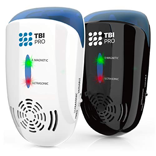 TBI Pro Ultrasonic Pest Repeller Wall Plug-in - Effective Electromagnetic and Ionic Indoor Anti Mouse, Ant, Mosquito, Cockroach Control - Safe Device, Night Light - 4000 Sq. Ft (2-Pack)