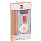 LEGO Stationery Set - 4 Pencils, Eraser, 2 Pencil Toppers and Sharpener