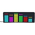 LED Spectrum Analyzer, Audio Spectrum Analyzer, Music Spectrum with Voice Sensor, RGB Spectrum Analyzer, 12 Dynamic Display x 7 Color Display with Clock Display
