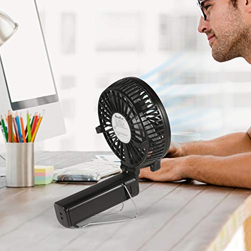 Mini Handheld Fan, Personal Portable Desk Stroller Table Fan with USB Rechargeable Battery Operated Cooling Folding Electric Fan for Office Room Outdoor Household Traveling - Thumbnail 7