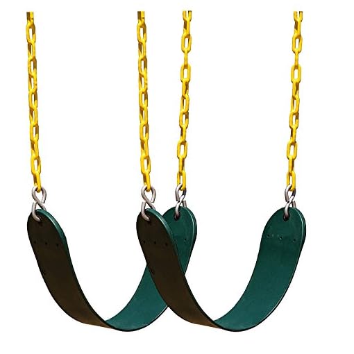Squirrel Products 2 Pack Heavy Duty Strap Swing Seat - Swing Set Strap Swing Seat Replacement with Plastic Coated Chain…