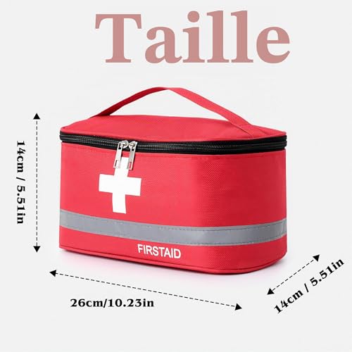 Romon 1 x Empty Emergency Bag, Waterproof Portable Medicine Bag, Large Capacity Emergency Bag, Medicine Storage Bag for Home, Office, Travel